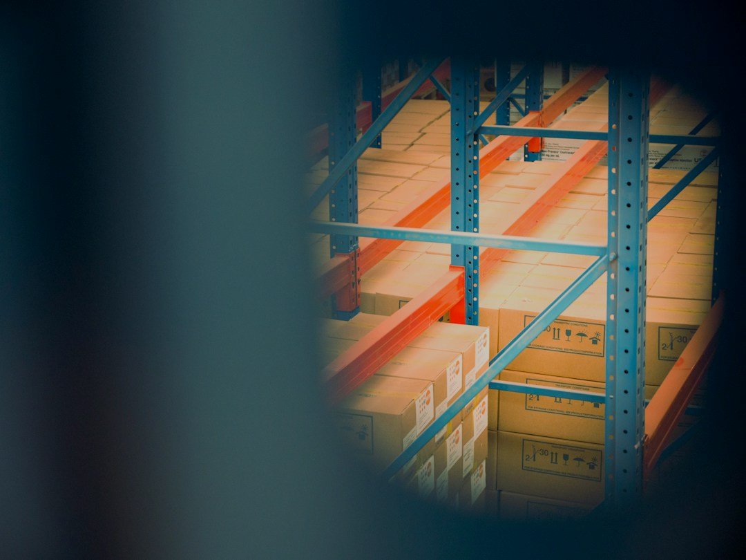 Organized warehouse filled with logistics boxes